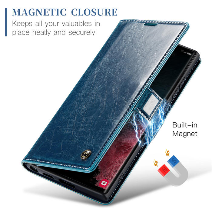 CaseMe Samsung Galaxy S22 Ultra Wallet Kickstand Magnetic Flip Case