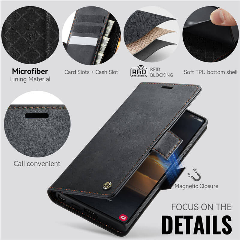 CaseMe Samsung Galaxy S22 Ultra Magnetic Wallet Case with RFID Blocking