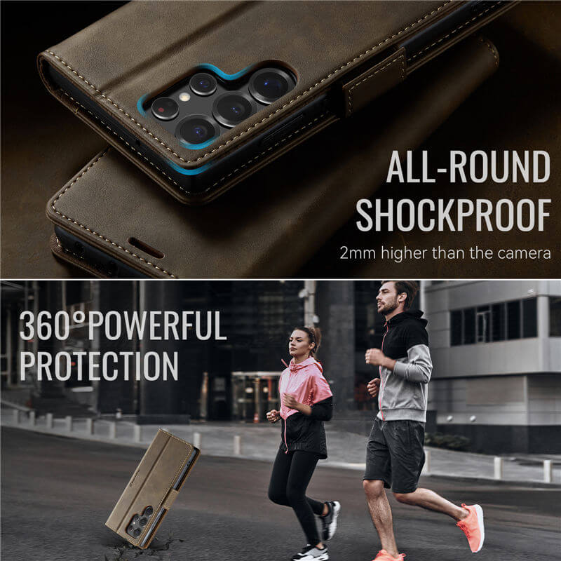 CaseMe Samsung Galaxy S22 Ultra Magnetic Wallet Case with RFID Blocking