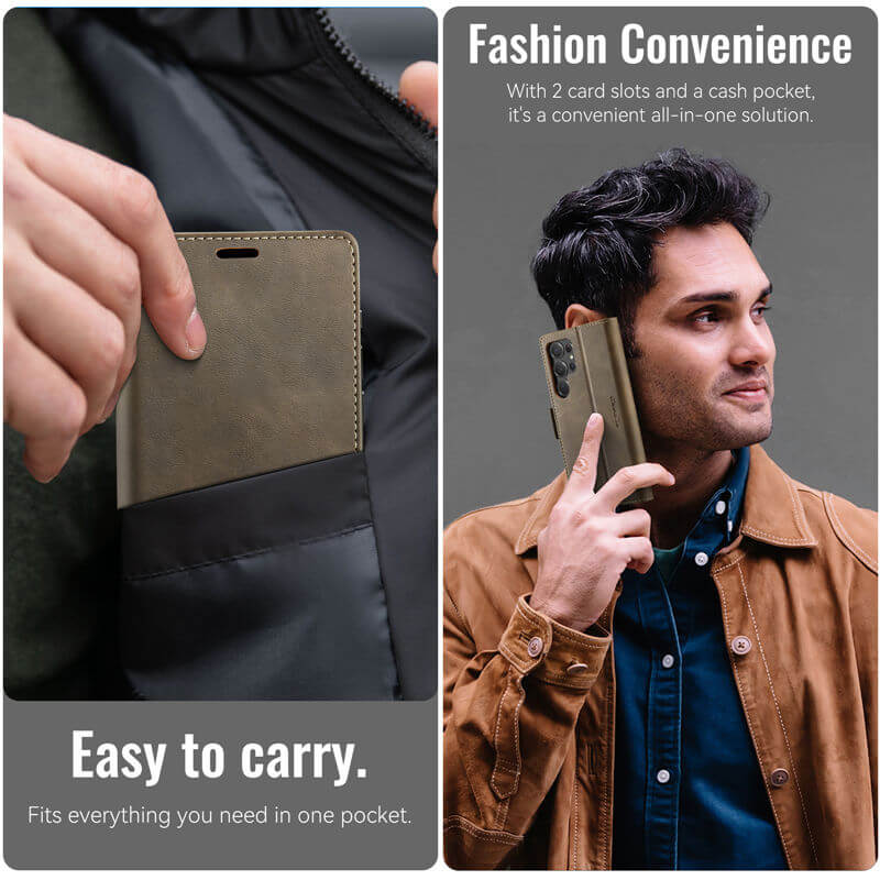 CaseMe Samsung Galaxy S22 Ultra Magnetic Wallet Case with RFID Blocking