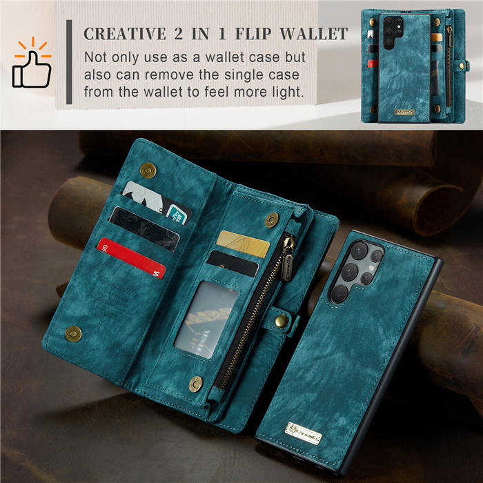 CaseMe Zipper Wallet Magnetic Case with Wrist Strap