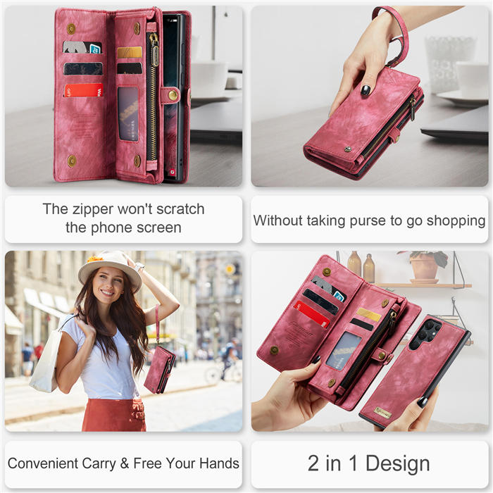 CaseMe Zipper Wallet Magnetic Case with Wrist Strap