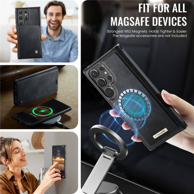 CaseMe Samsung Galaxy S22 Ultra 2-in-1 Magnetic Wallet Case