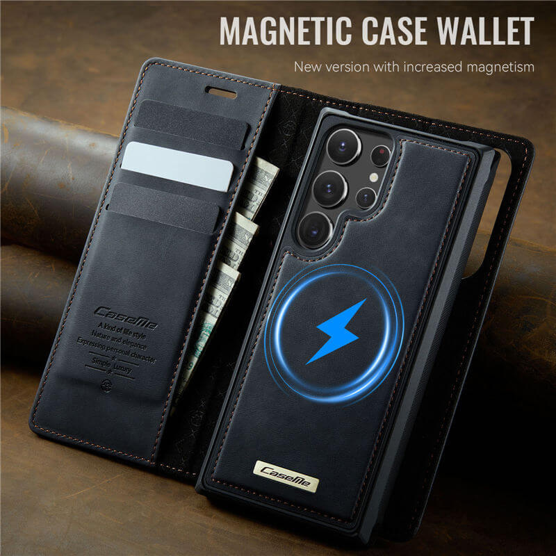 CaseMe Samsung Galaxy S22 Ultra 2-in-1 Magnetic Wallet Case
