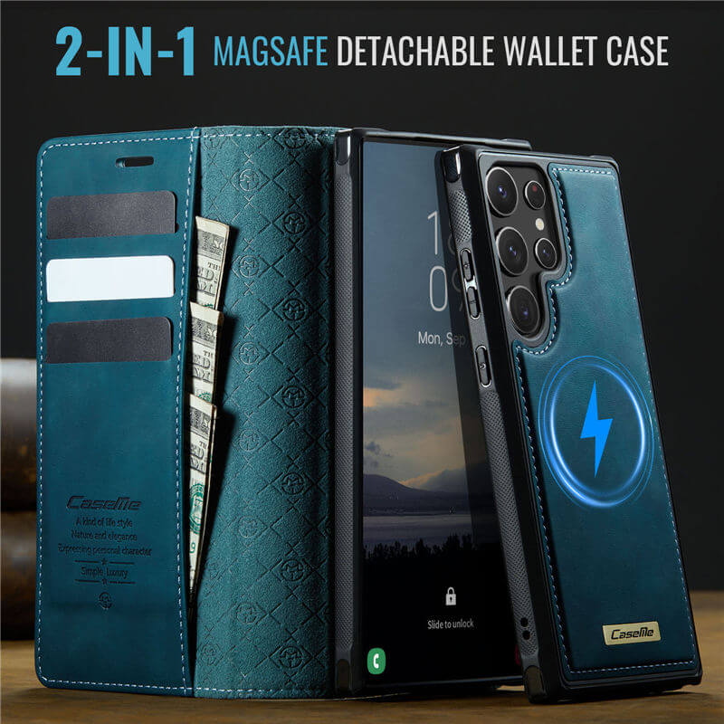 CaseMe Samsung Galaxy S22 Ultra 2-in-1 Magnetic Wallet Case