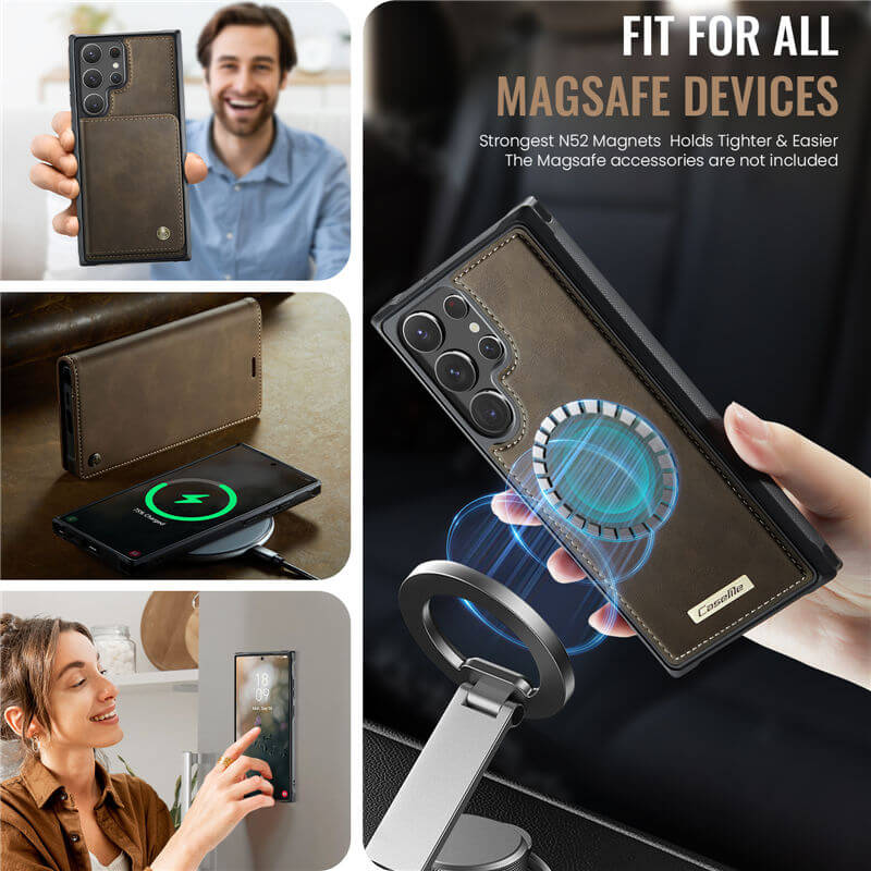CaseMe Samsung Galaxy S22 Ultra 2-in-1 Magnetic Wallet Case