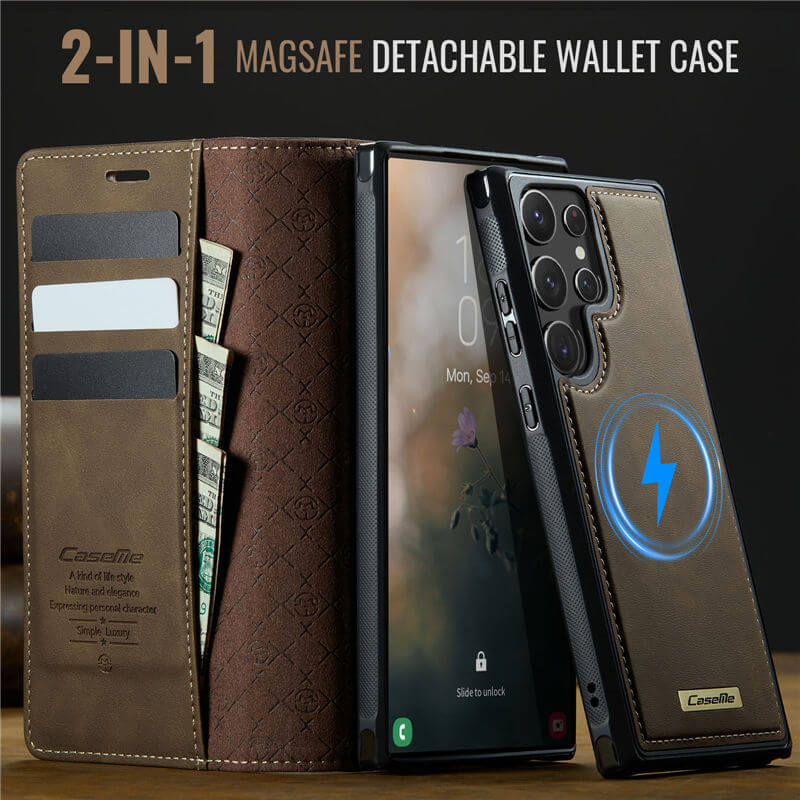 CaseMe Samsung Galaxy S22 Ultra 2-in-1 Magnetic Wallet Case