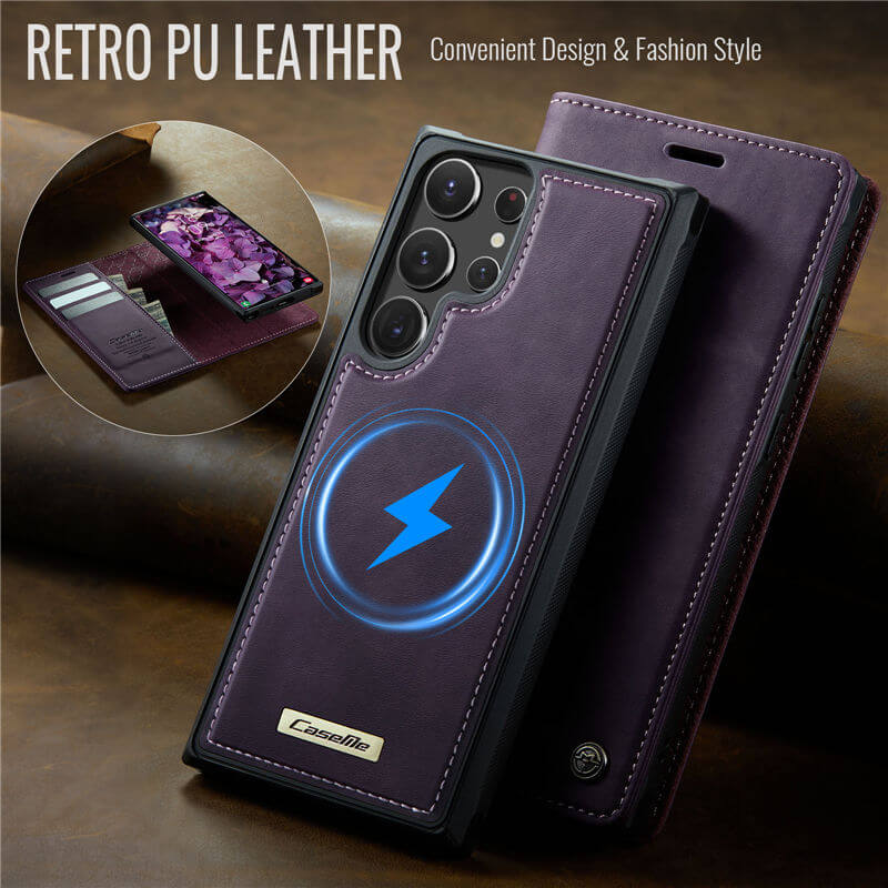 CaseMe Samsung Galaxy S22 Ultra 2-in-1 Magnetic Wallet Case