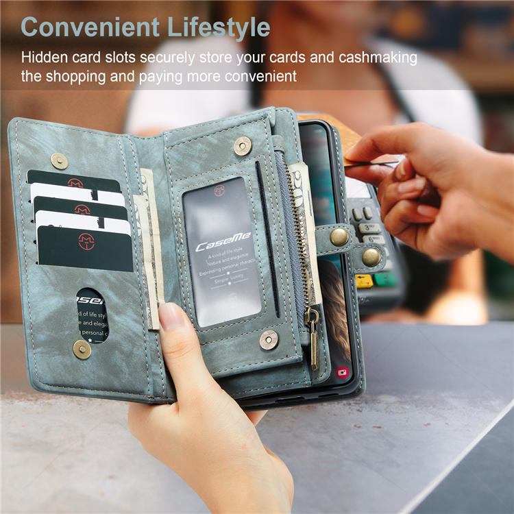 CaseMe Samsung Galaxy S22 Wallet Magnetic Case Blue