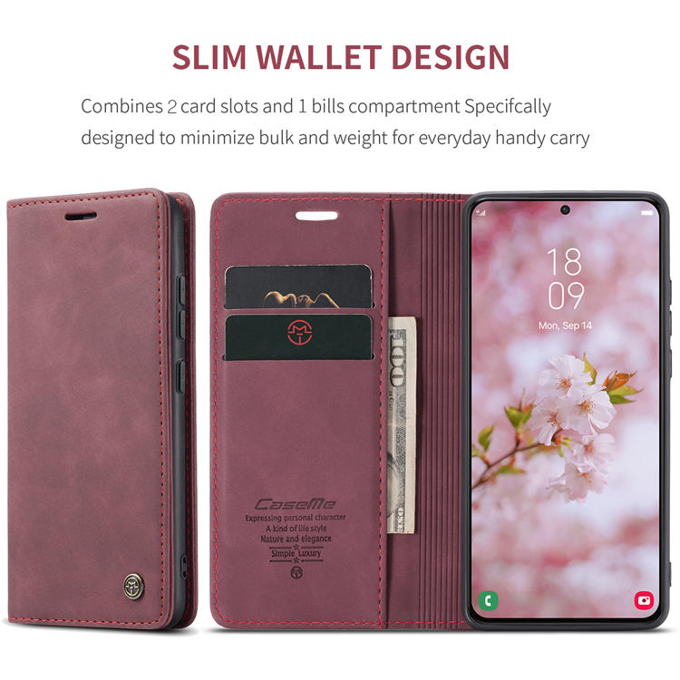 CaseMe Samsung Galaxy S22 Wallet Magnetic Case Red