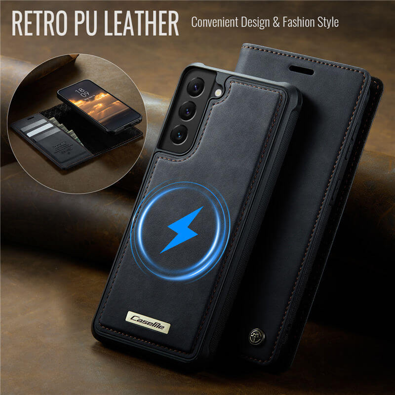 CaseMe Samsung Galaxy S22 Plus 2-in-1 Magnetic Wallet Case