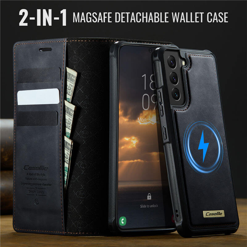 CaseMe Samsung Galaxy S22 Plus 2-in-1 Magnetic Wallet Case