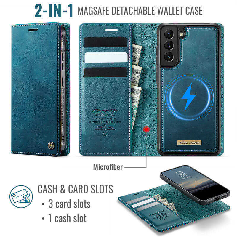 CaseMe Samsung Galaxy S22 Plus 2-in-1 Magnetic Wallet Case
