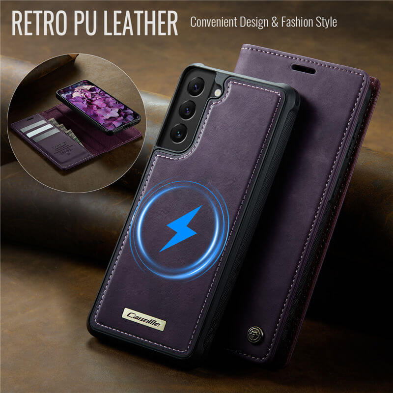 CaseMe Samsung Galaxy S22 2-in-1 Magnetic Wallet Case