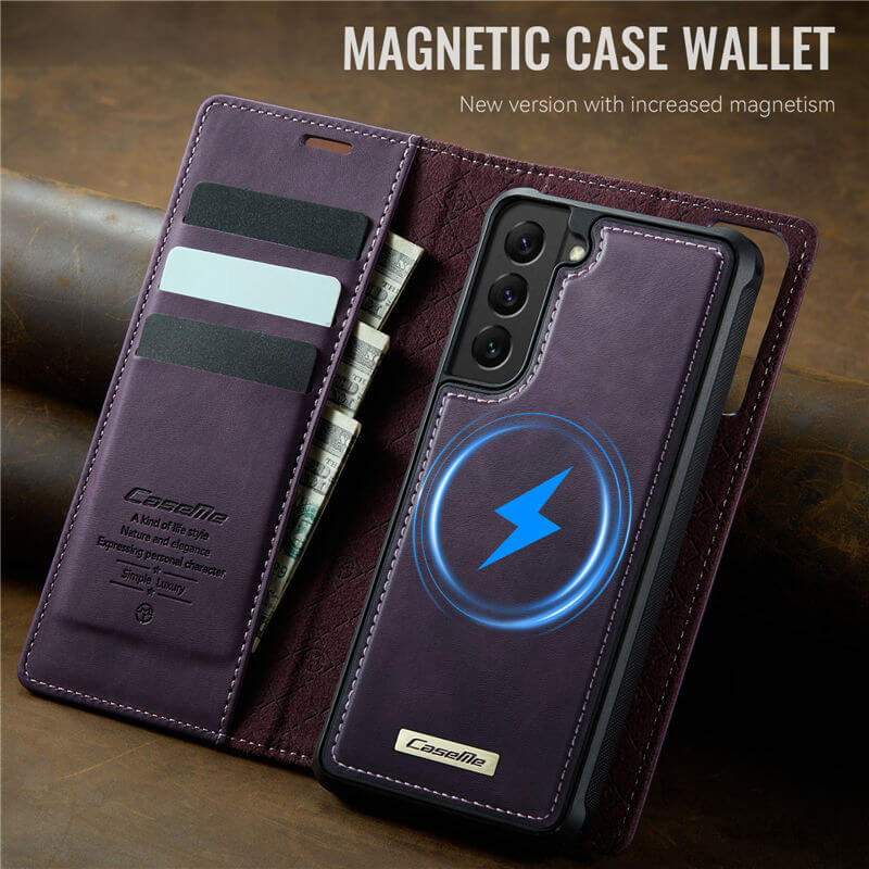 CaseMe Samsung Galaxy S22 2-in-1 Magnetic Wallet Case