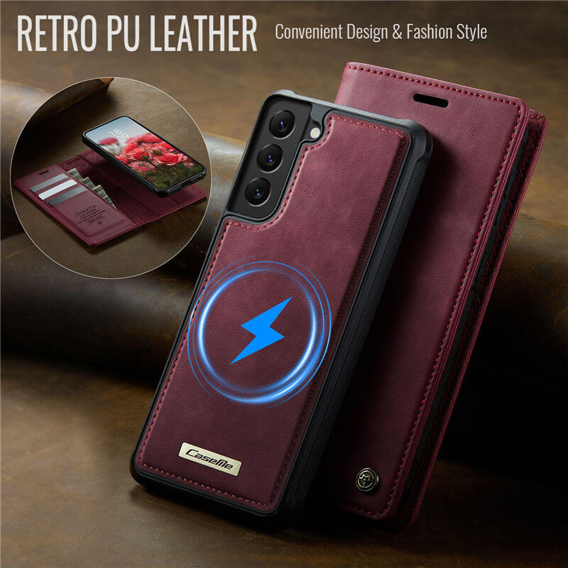 CaseMe Samsung Galaxy S22 Plus 2-in-1 Magnetic Wallet Case
