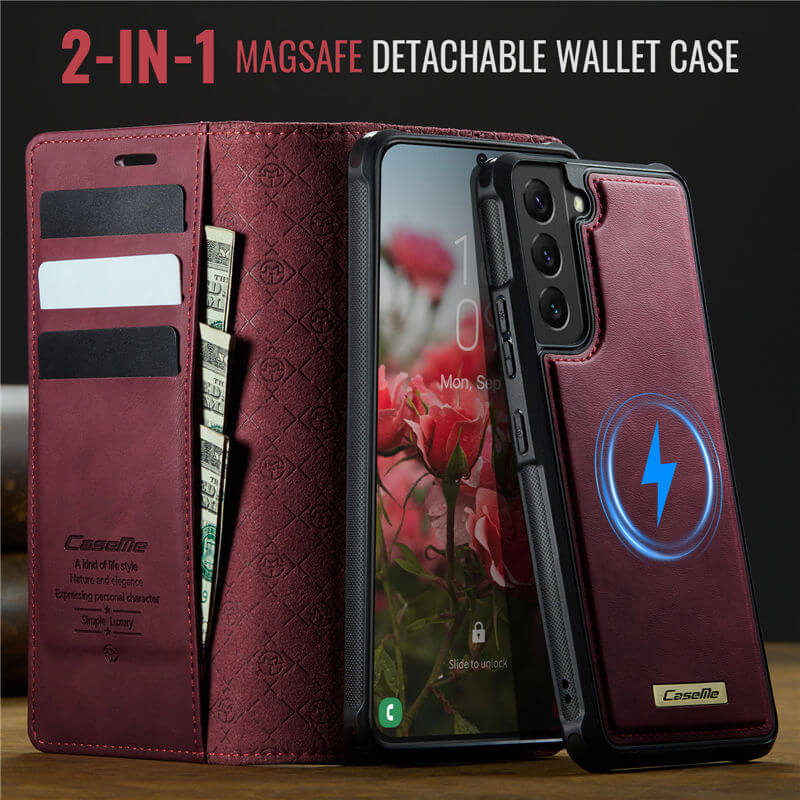 CaseMe Samsung Galaxy S22 Plus 2-in-1 Magnetic Wallet Case