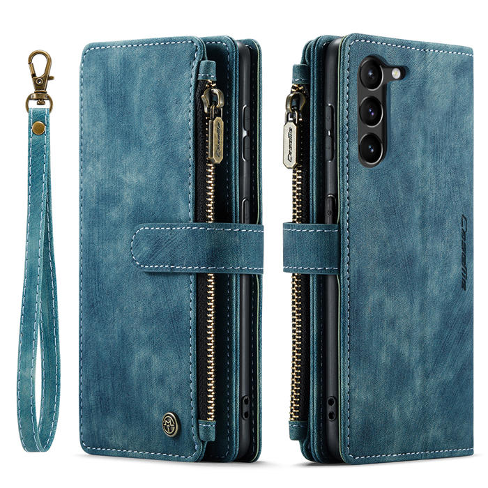 CaseMe Samsung Galaxy S23 Wallet kickstand Magnetic Leather Case with Wrist Strap