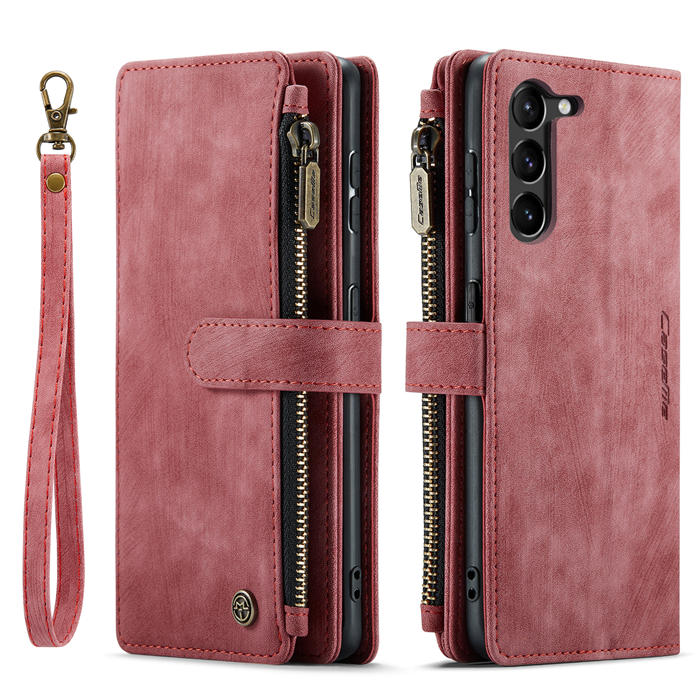 CaseMe Samsung Galaxy S23 Wallet kickstand Magnetic Leather Case with Wrist Strap