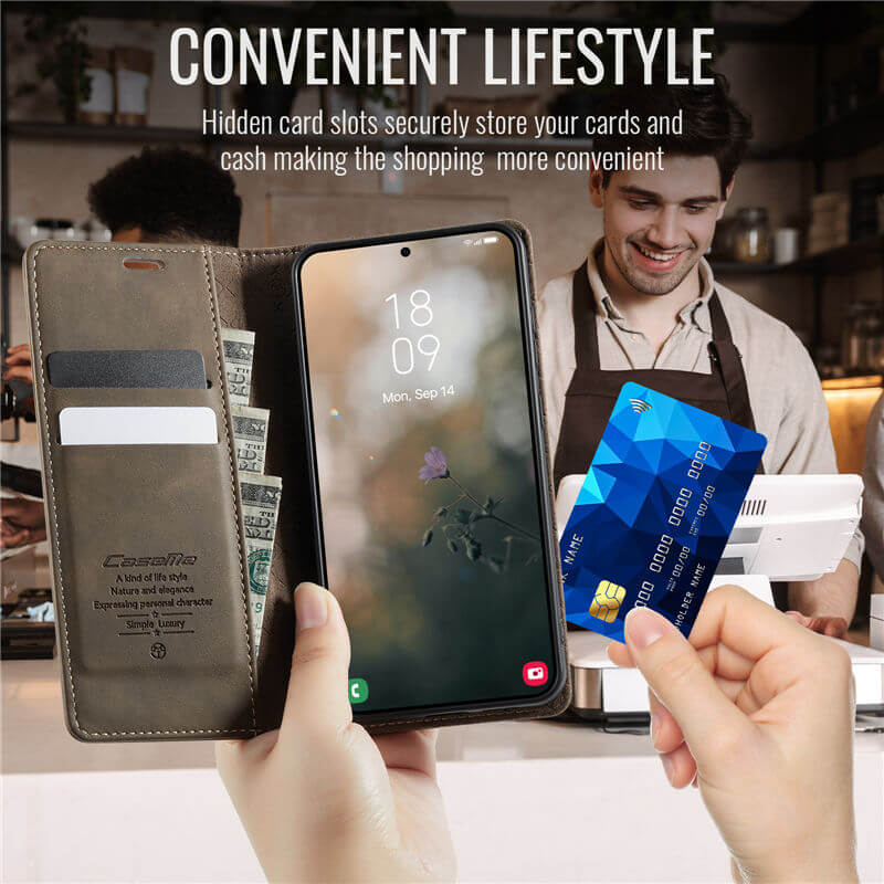 CaseMe Samsung Galaxy S23 FE Magnetic Wallet Case with RFID Blocking