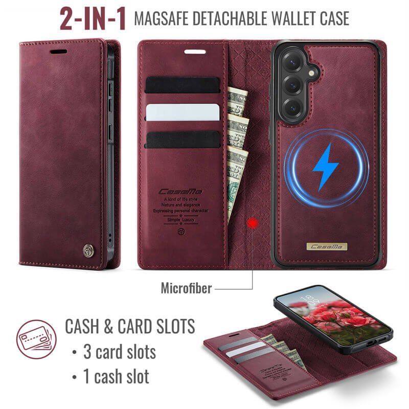 CaseMe Samsung Galaxy S23 FE 2-in-1 Magnetic Wallet Case