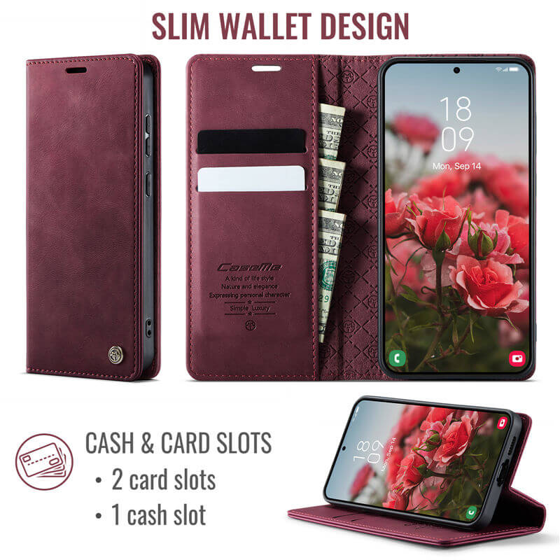 CaseMe Samsung Galaxy S23 Plus Magnetic Wallet Case with RFID Blocking