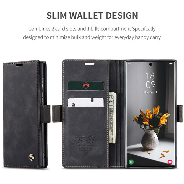 CaseMe Samsung Galaxy S23 Ultra Wallet Kickstand Magnetic Case