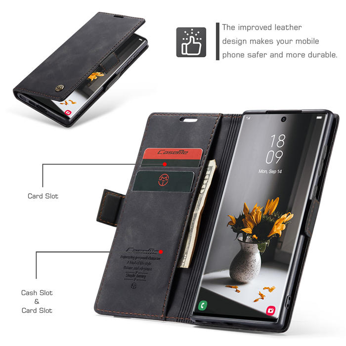 CaseMe Samsung Galaxy S23 Ultra Wallet Kickstand Magnetic Case