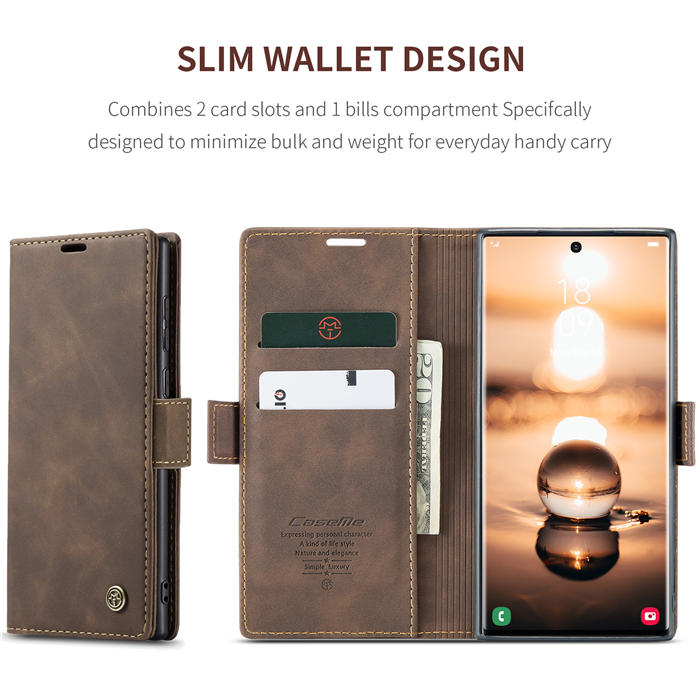 CaseMe Samsung Galaxy S23 Ultra Wallet Kickstand Magnetic Case