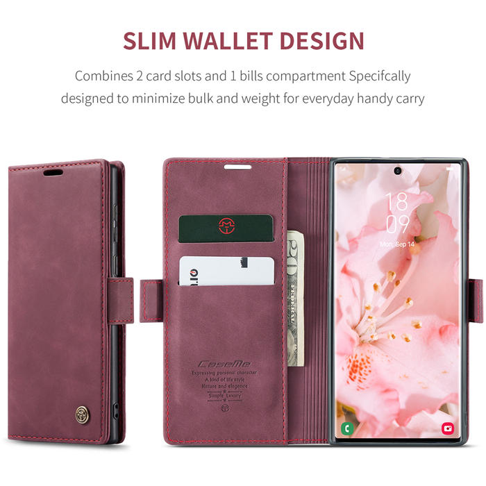 CaseMe Samsung Galaxy S23 Ultra Wallet Kickstand Magnetic Case