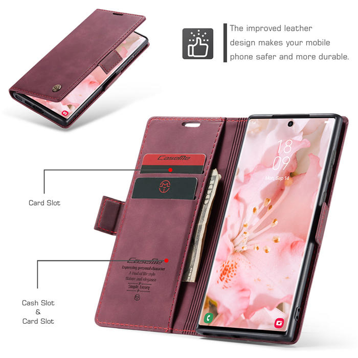 CaseMe Samsung Galaxy S23 Ultra Wallet Kickstand Magnetic Case