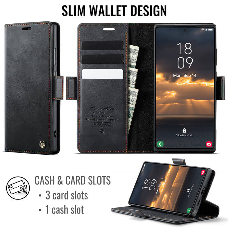 CaseMe Samsung Galaxy S23 Ultra Magnetic Wallet Case with RFID Blocking
