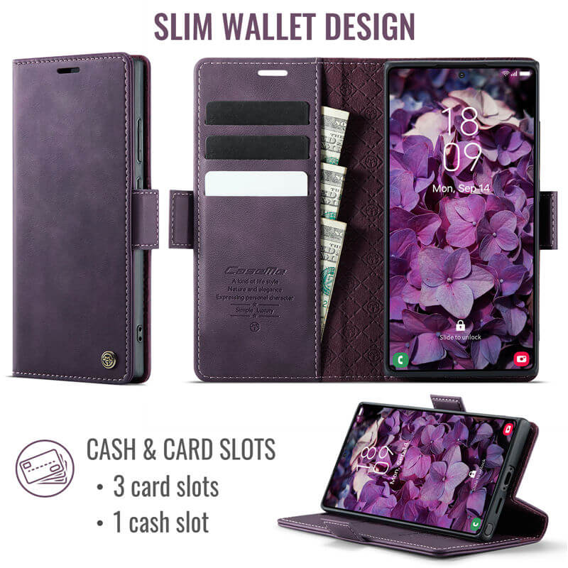 CaseMe Samsung Galaxy S23 Ultra Magnetic Wallet Case with RFID Blocking