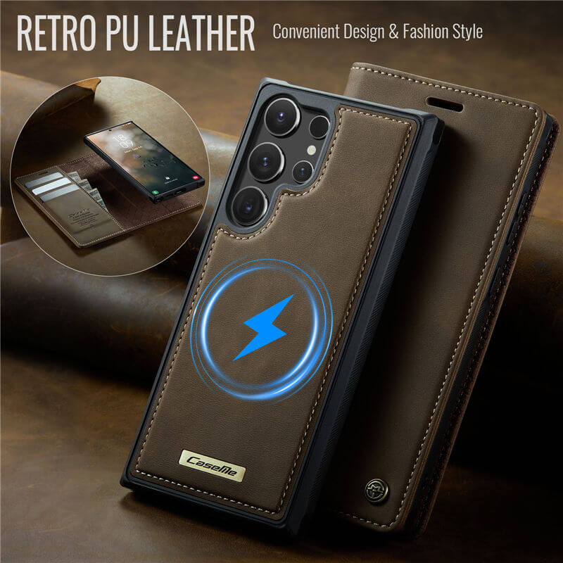 CaseMe Samsung Galaxy S23 Ultra 2-in-1 Magnetic Wallet Case