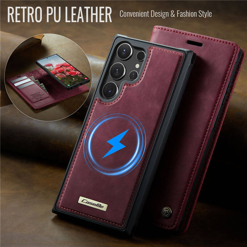 CaseMe Samsung Galaxy S23 Ultra 2-in-1 Magnetic Wallet Case