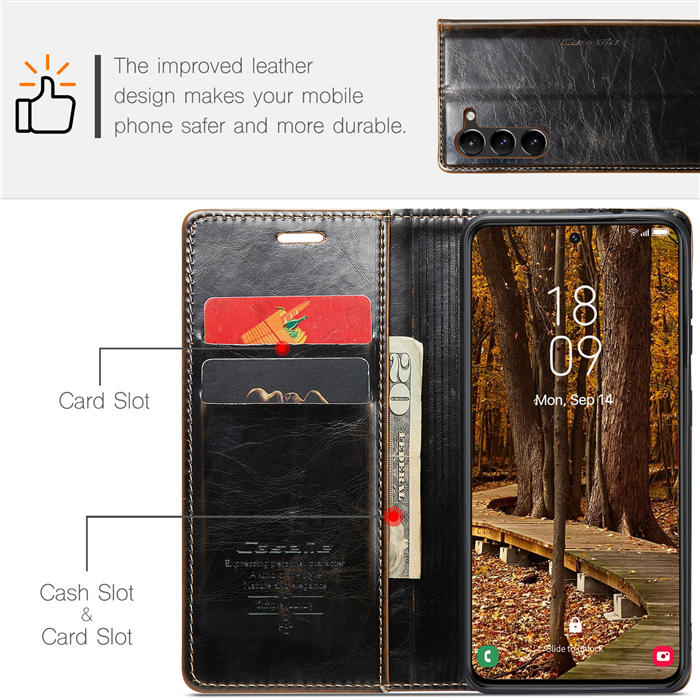 CaseMe Samsung Galaxy S23 Plus Wallet Kickstand Magnetic Flip Case