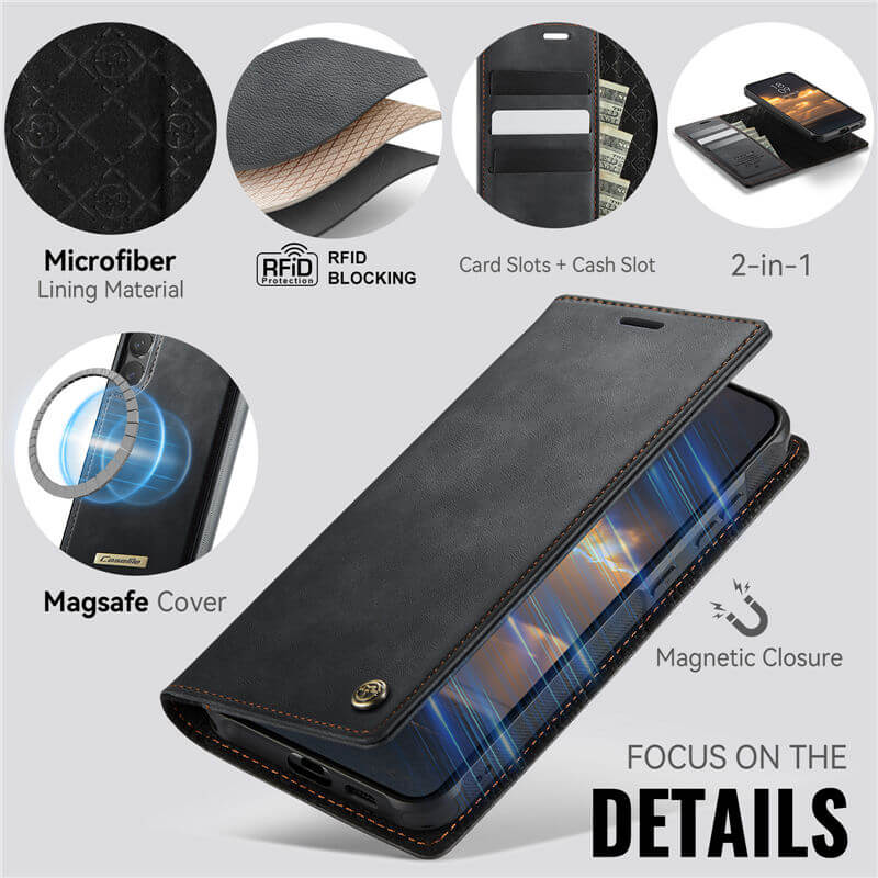 CaseMe Samsung Galaxy S23 2-in-1 Magnetic Wallet Case