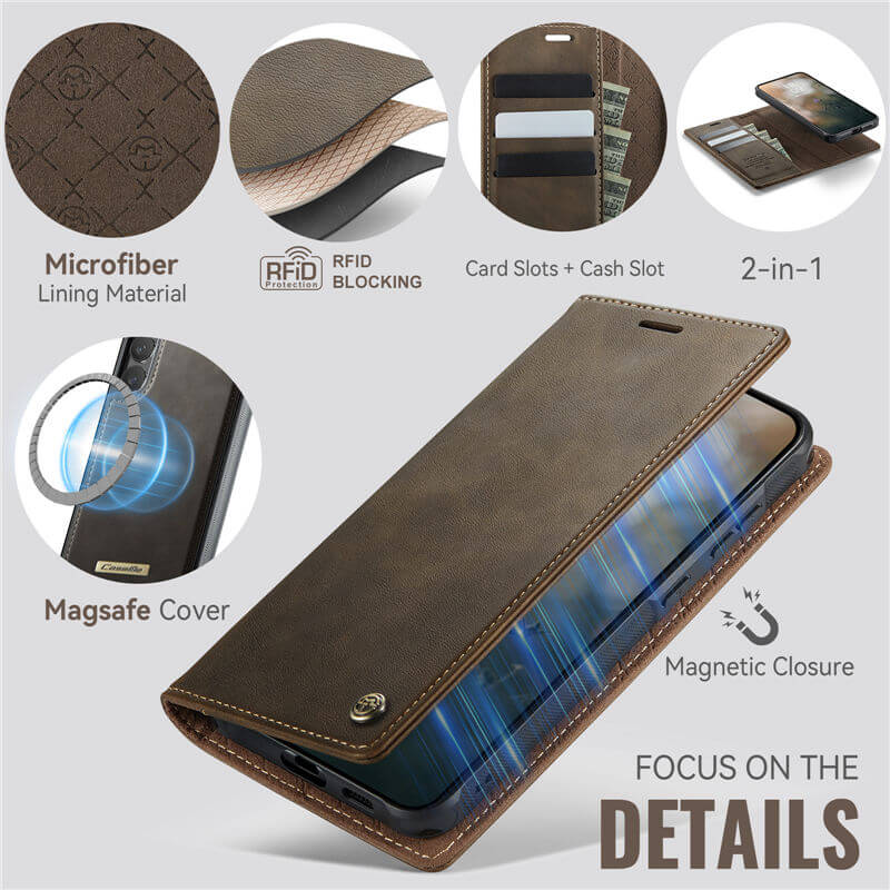 CaseMe Samsung Galaxy S23 Plus 2-in-1 Magnetic Wallet Case