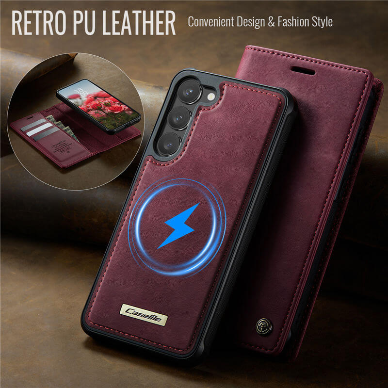 CaseMe Samsung Galaxy S23 Plus 2-in-1 Magnetic Wallet Case