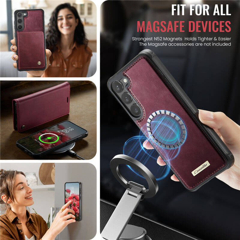 CaseMe Samsung Galaxy S23 Plus 2-in-1 Magnetic Wallet Case