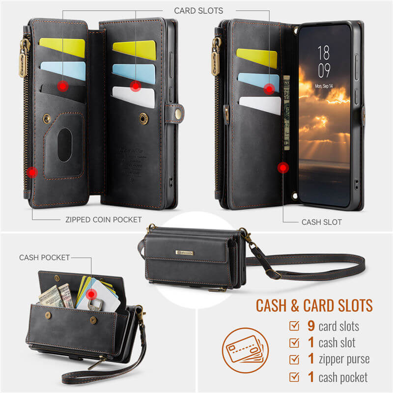 CaseMe Samsung Galaxy S25 Plus Crossbody Wallet Case