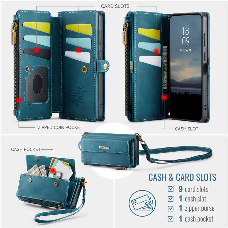 CaseMe Samsung Galaxy S25 Plus Crossbody Wallet Case
