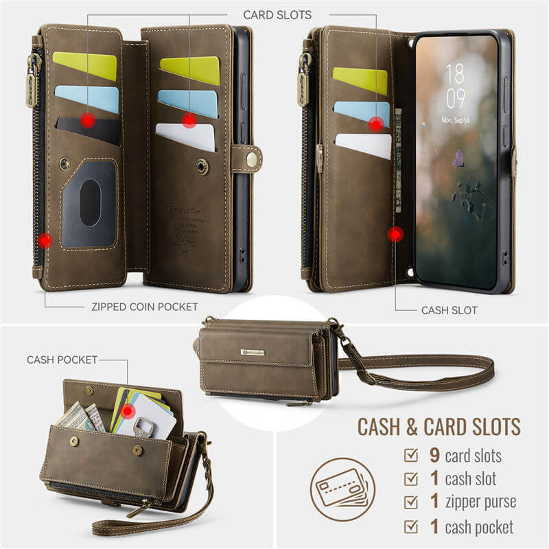 CaseMe Samsung Galaxy S25 Plus Crossbody Wallet Case
