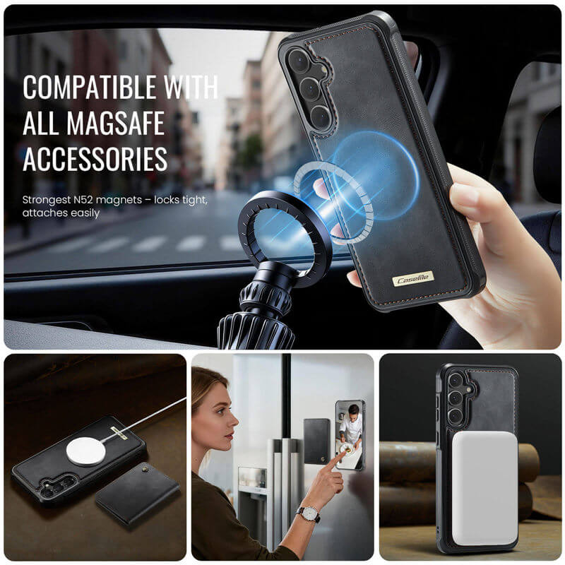 CaseMe Samsung Galaxy S25 FE 2-in-1 Detachable Magnetic Wallet Case