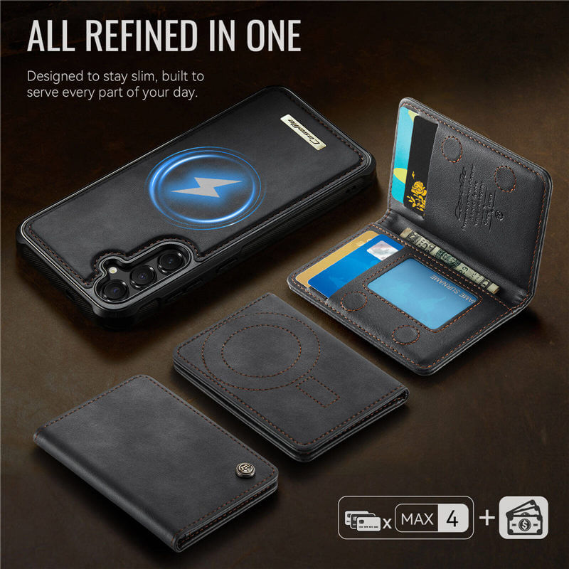 CaseMe Samsung Galaxy S25 FE 2-in-1 Detachable Magnetic Wallet Case