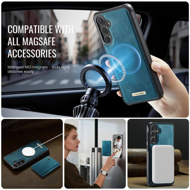 CaseMe Samsung Galaxy S25 FE 2-in-1 Detachable Magnetic Wallet Case