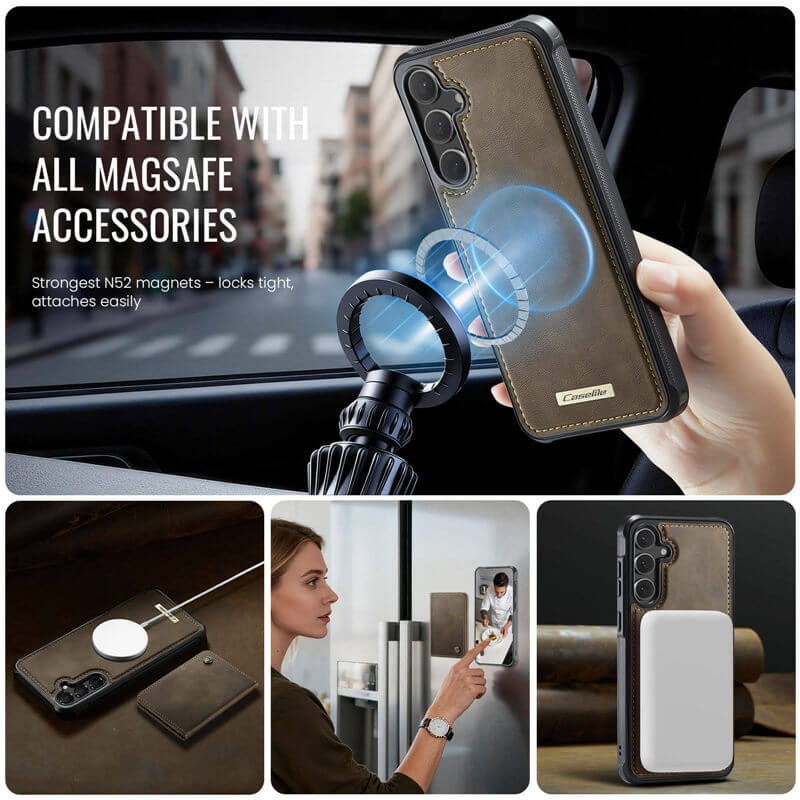 CaseMe Samsung Galaxy S25 FE 2-in-1 Detachable Magnetic Wallet Case