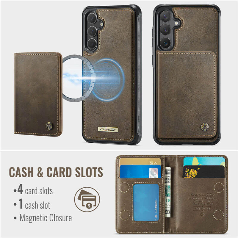 CaseMe Samsung Galaxy S25 FE 2-in-1 Detachable Magnetic Wallet Case