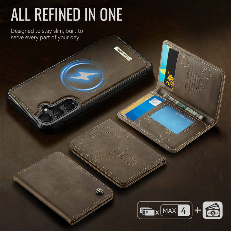 CaseMe Samsung Galaxy S25 FE 2-in-1 Detachable Magnetic Wallet Case