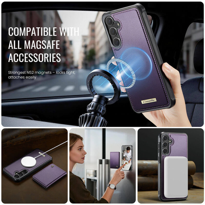 CaseMe Samsung Galaxy S25 FE 2-in-1 Detachable Magnetic Wallet Case